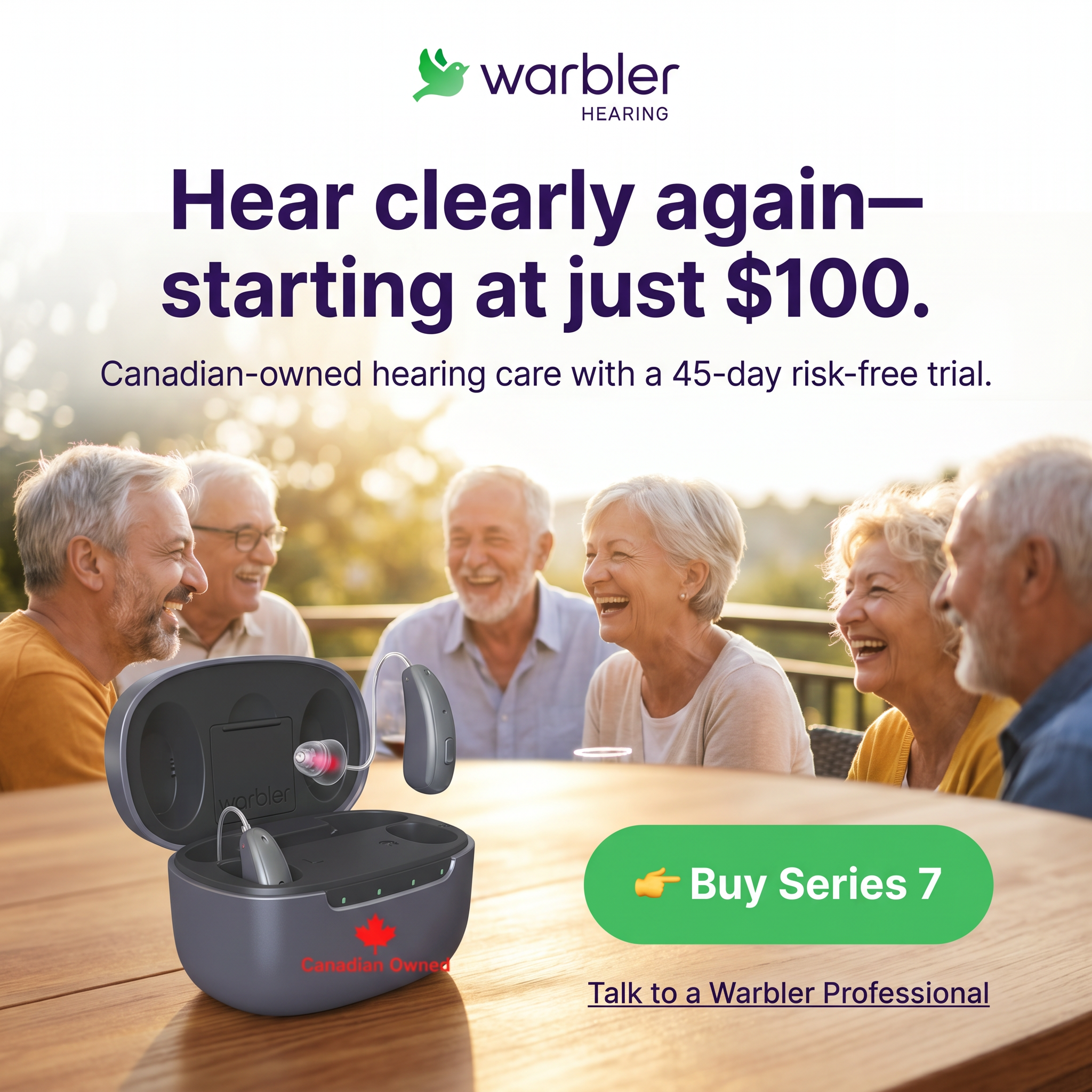 Warbler Series 7: OTC Hearing Aids Professionally Programmed